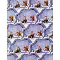 Counter Roll Gift Wrap  Tomte with Squirrel
